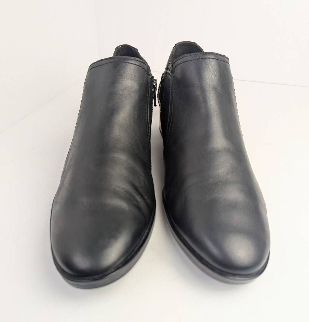 Naturalizer Royal Black leather low rise bootie shootie comfort shoe womens 8.5 - Picture 6 of 9